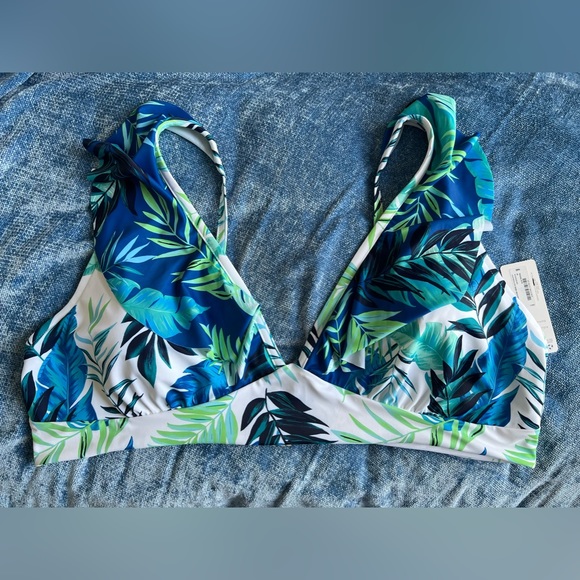 NWT 3X Peyton & Parker Plus sized Blue Tropical Bikini - Picture 4 of 9